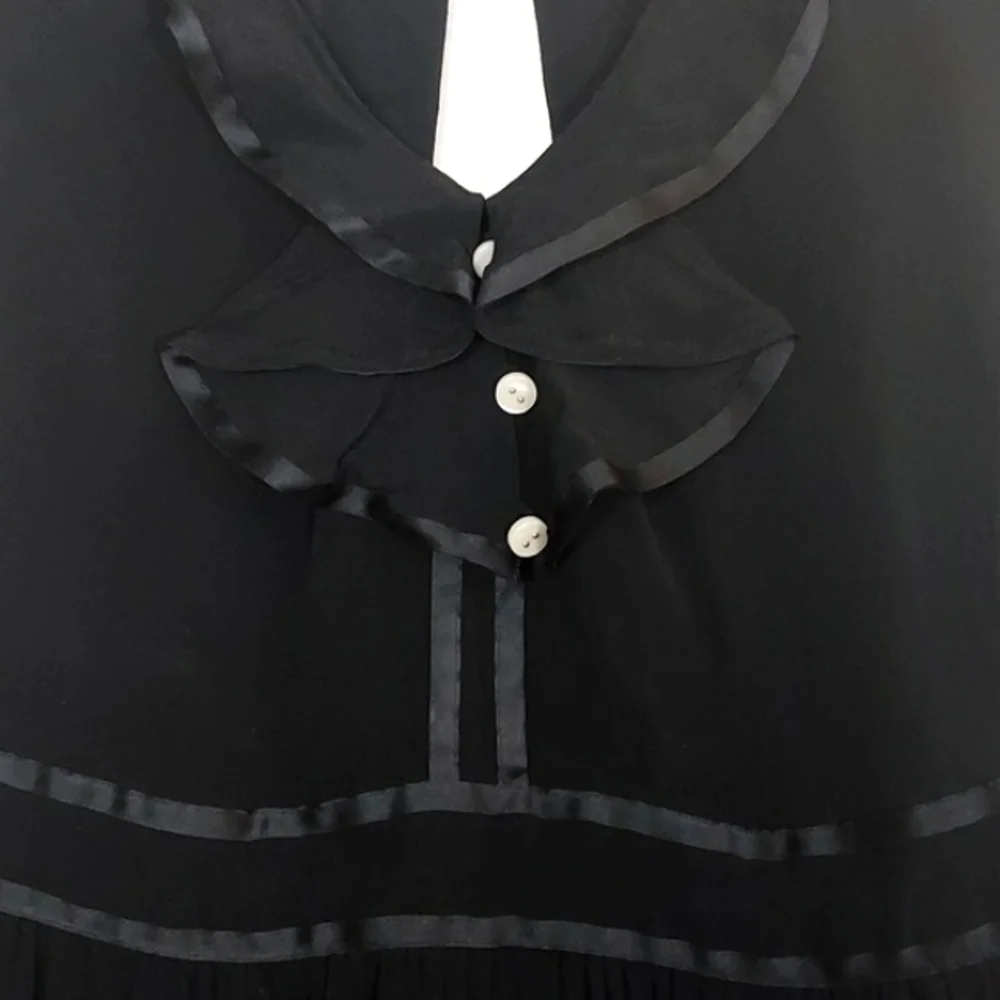 Anthropologie Romper Ruffled Black Size 6